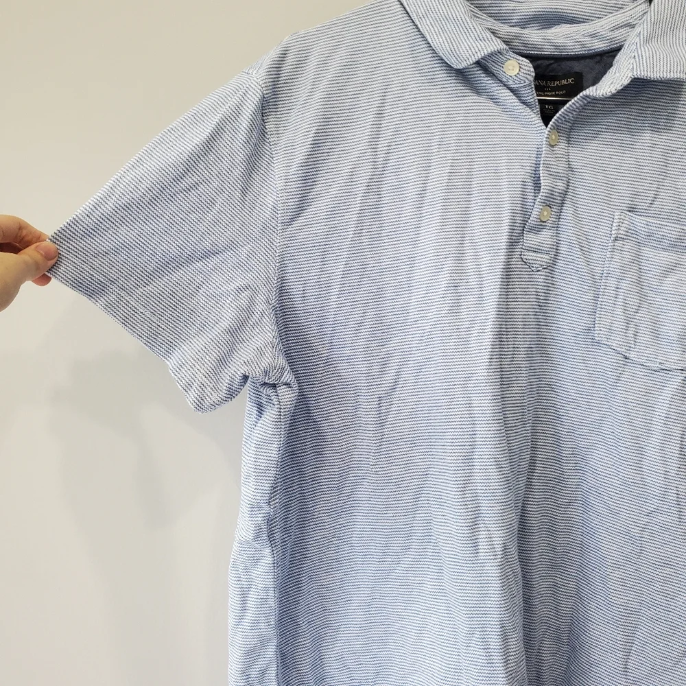 Banana Republic | Blue Striped Collared Polo